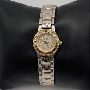 Anne Klein II Two Tone Quartz Watch Roman Dial Bezel Detail 20mm